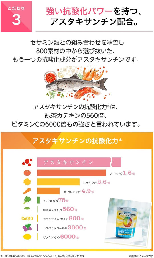 Suntory Sesamin Vital Supplement Sample（3Tablets）set of 10pcs - WAFUU JAPAN