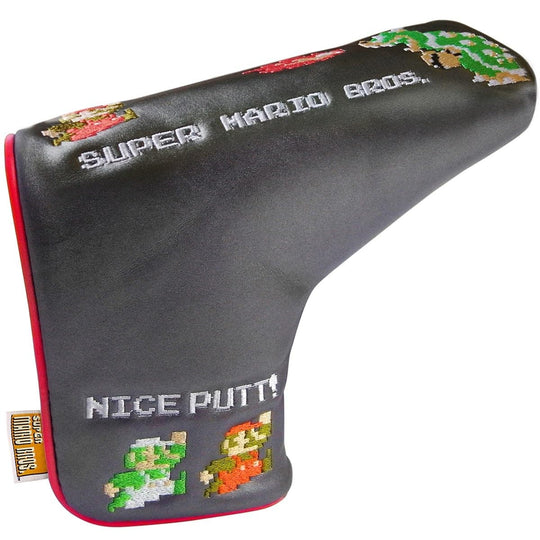 Super Mario Enjoy Caddie Bag Super Mario Bros Putter Cover (Pin Type) SBPT002 Black - WAFUU JAPAN