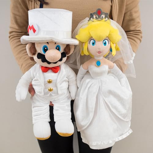 Super Mario Odyssey Mario & Peach Wedding Set W34 5 x D18 x H40cm Plushie OD04 - WAFUU JAPAN