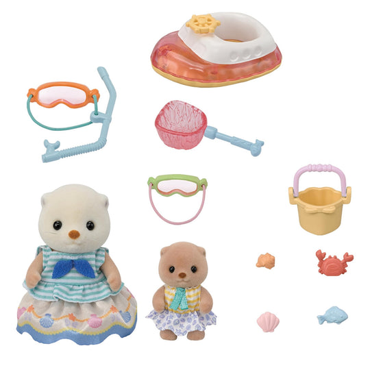 Sylvanian Families Doll & Furniture Set Sea Otter Siblings - Sea Play Set - FS - 57 EPOCH - WAFUU JAPAN