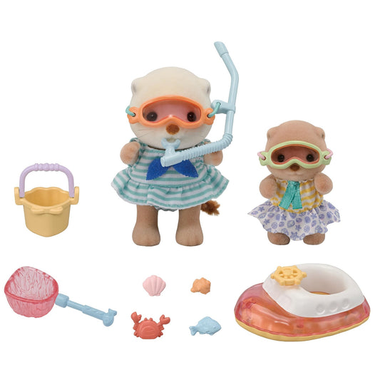 Sylvanian Families Doll & Furniture Set Sea Otter Siblings - Sea Play Set - FS - 57 EPOCH - WAFUU JAPAN