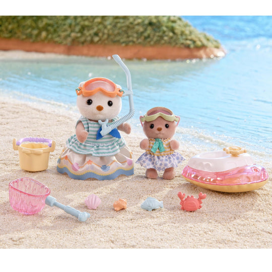 Sylvanian Families Doll & Furniture Set Sea Otter Siblings - Sea Play Set - FS - 57 EPOCH - WAFUU JAPAN