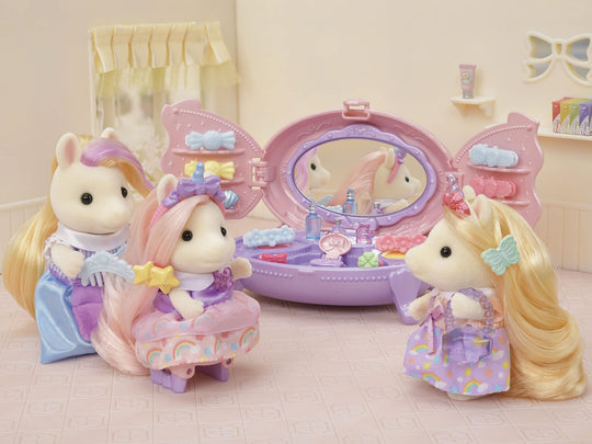 Sylvanian Families Hair Salon Stylish Pony Vanity Dresser Set F - 18 ST EPOCH - WAFUU JAPAN