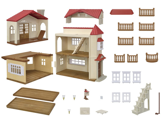 Sylvanian Families House Big house with a red roof - The attic is a secret room Har51 - WAFUU JAPAN