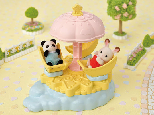 Sylvanian Families Playground Merry Go Round Set K - 69 Dollhouse Toy Made in Japan for Ages 3 and Up - WAFUU JAPAN