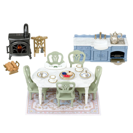 Sylvanian Families: Sparkling Waterside Red - Roof House — Elegant Dining Room Set - WAFUU JAPAN