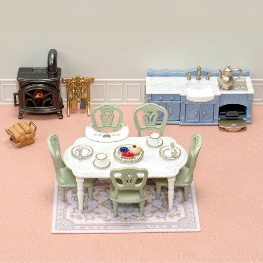 Sylvanian Families: Sparkling Waterside Red - Roof House — Elegant Dining Room Set - WAFUU JAPAN