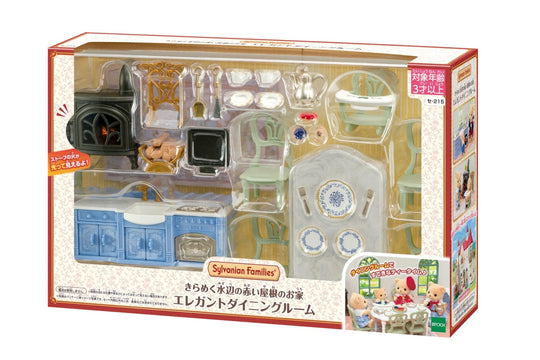 Sylvanian Families: Sparkling Waterside Red - Roof House — Elegant Dining Room Set - WAFUU JAPAN