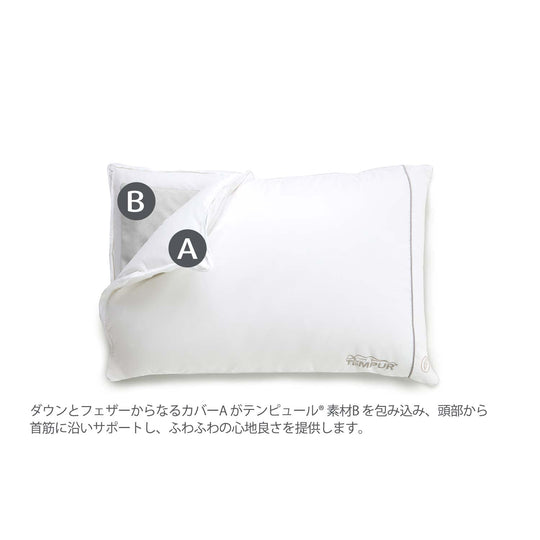 Tempur Pillow Down Luxe Pillow feather pillow white 70x50cm 83400103 - WAFUU JAPAN