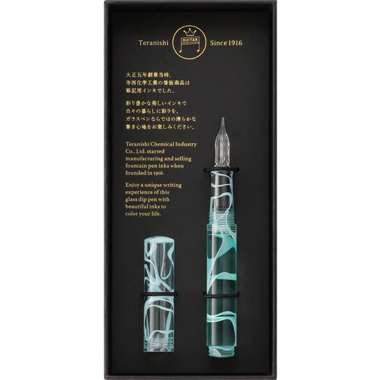 Teranishi Chemical Guitar Aurora Ice Mint Guitar Glass Pen with Cap GLAA - MT - WAFUU JAPAN