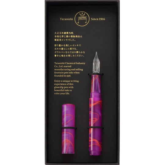 Teranishi Chemical Guitar Glass Pen with Cap GLAA - SP Sunset Pink - WAFUU JAPAN