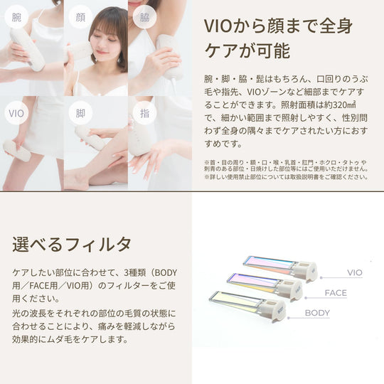 Thaleia IPL Hair Removal Device Sapphire Cooling VIO TLA - HR01IV Ivory AC100〜240V - WAFUU JAPAN