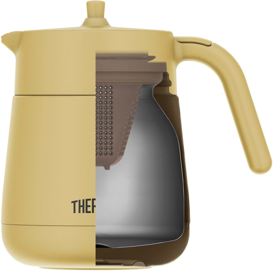 Thermos Vacuum Insulated Teapot with Strainer 700ml Beige TTE - 700 BE 100V - WAFUU JAPAN