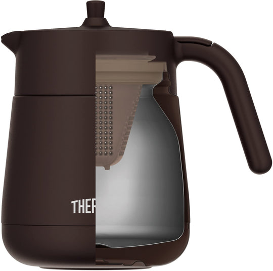 Thermos Vacuum Insulated Teapot with Strainer 700ml Brown TTE - 700 BW 100V - WAFUU JAPAN