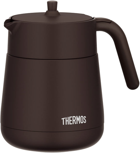 Thermos Vacuum Insulated Teapot with Strainer 700ml Brown TTE - 700 BW 100V - WAFUU JAPAN