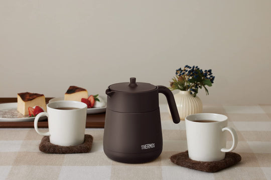 Thermos Vacuum Insulated Teapot with Strainer 700ml Brown TTE - 700 BW 100V - WAFUU JAPAN