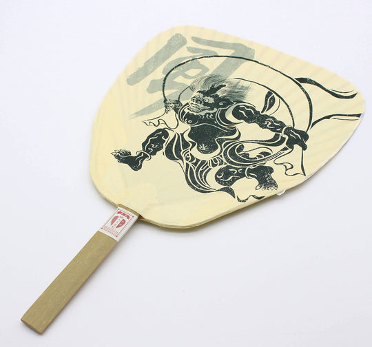 Traditional Bamboo Uchiwa Fan with Wind and Thunder God Design 6115 - WAFUU JAPAN