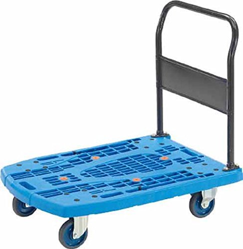 TRUSCO Cartio Big large plastic platform cart Blue 900x620 Fixed handle MPK900B - WAFUU JAPAN