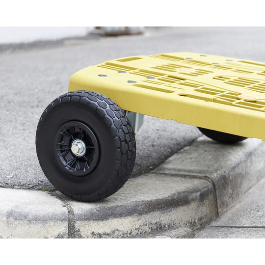 TRUSCO Kartio Big Off - Road Plastic Cart 900x600mm Solid Tires Olive MPK - 906N - OR - OG - WAFUU JAPAN
