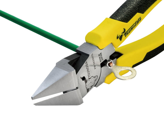 Tsunoda 200mm Diagonal Cutter — Cuts Cable & Stainless Wire Crimps Staple Puller - WAFUU JAPAN