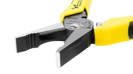 Tsunoda 225mm Offset Power Pliers with Crimper for Electrical Work (PP - 225ATG) - WAFUU JAPAN