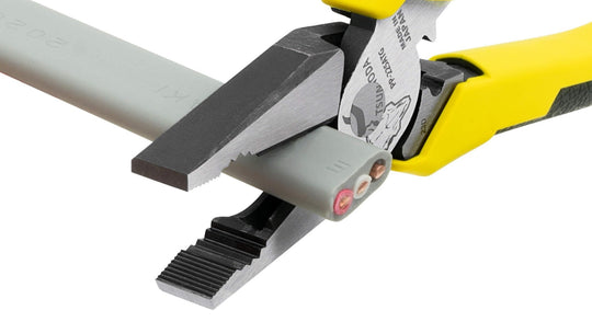 Tsunoda 225mm Offset Power Pliers with Crimper for Electrical Work (PP - 225ATG) - WAFUU JAPAN