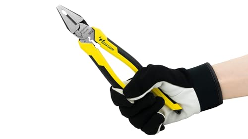 Tsunoda 225mm Offset Power Pliers with Crimper for Electrical Work (PP - 225ATG) - WAFUU JAPAN