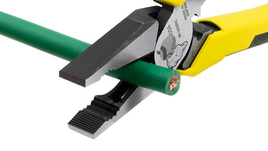 Tsunoda 225mm Offset Power Pliers with Crimper for Electrical Work (PP - 225ATG) - WAFUU JAPAN