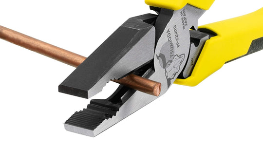 Tsunoda 225mm Offset Power Pliers with Crimper for Electrical Work (PP - 225ATG) - WAFUU JAPAN