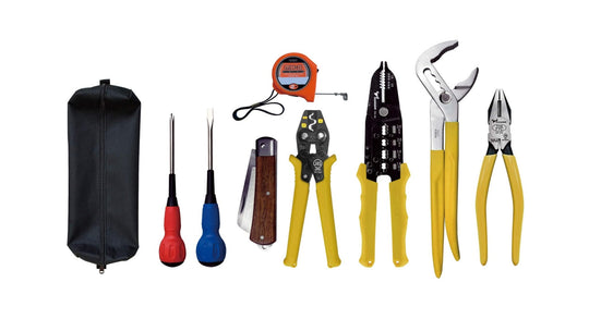 Tsunoda 9 - Pc Electrician's Exam Tool Set w/ VVF Stripper & Mini Crimper (TS - E01S) - WAFUU JAPAN