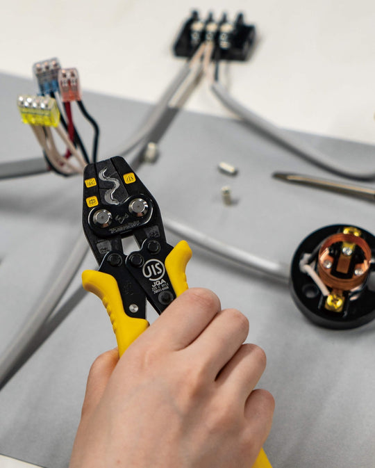 Tsunoda 9 - Pc Electrician's Exam Tool Set w/ VVF Stripper & Mini Crimper (TS - E01S) - WAFUU JAPAN