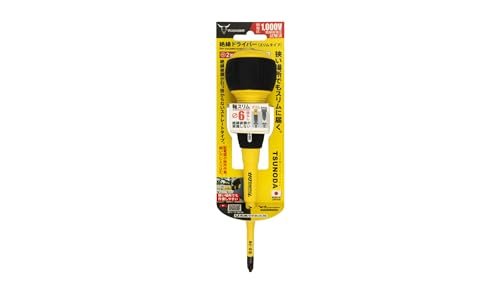 Tsunoda Insulated Slim - Shank Non - Stepped Phillips Screwdriver 2×100mm SZD - P2100 - WAFUU JAPAN