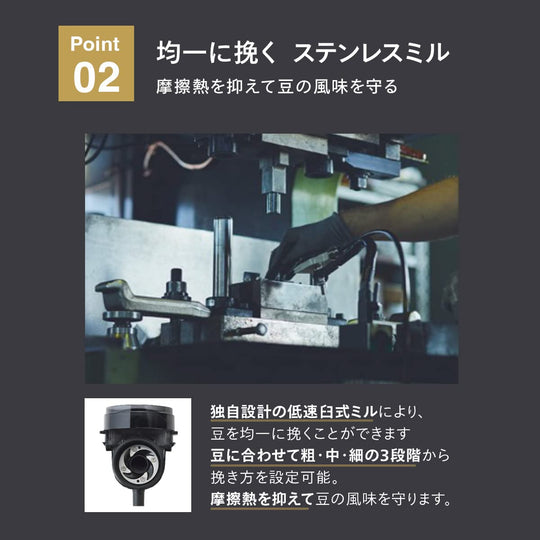 Twinbird Automatic Coffee Maker with Grinder Burr Type CM - D457W White 3cups 100V - WAFUU JAPAN