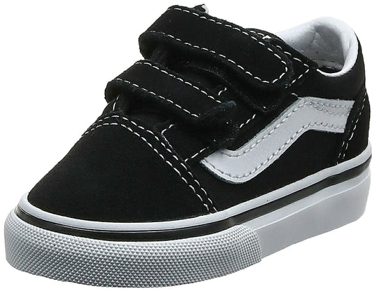Vans Kids Old Skool V Unisex Shoe VN000VHE6BT1 Black True White 21 cm - WAFUU JAPAN