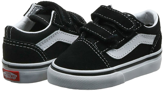 Vans Kids Old Skool V Unisex Shoe VN000VHE6BT1 Black True White 21 cm - WAFUU JAPAN