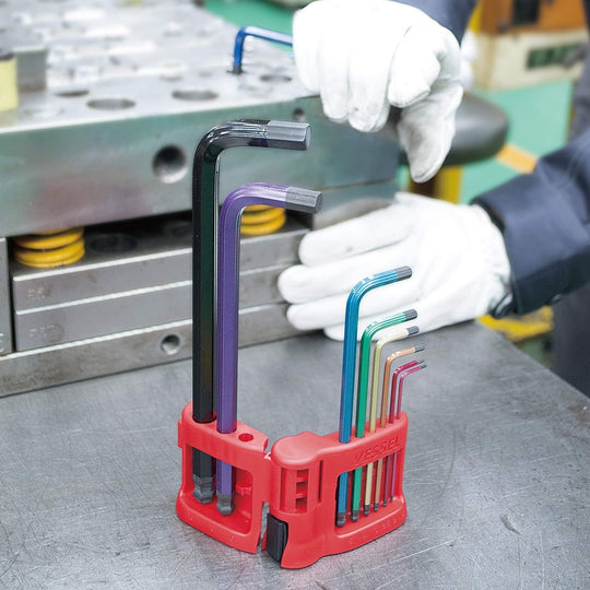 VESSEL 9pc Rainbow Ball‑End L‑Hex Key Set with Magnetizer & Holder (8909BP) - WAFUU JAPAN