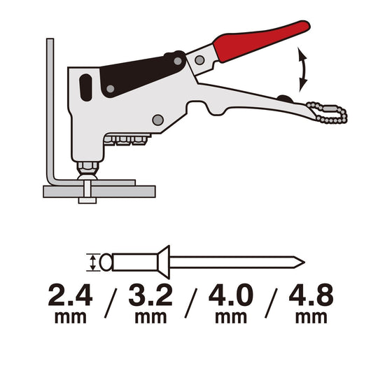 VESSEL RG - 95 Heavy Duty Ratchet Rivet Gun Professional Hand Tool - WAFUU JAPAN