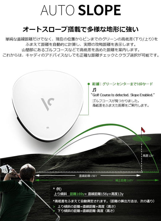 Voice Caddie VC300A Voice GPS Rangefinder with Elevation and Green Edge Distance - WAFUU JAPAN