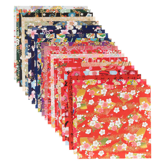 Washi Kwasumi Hand - Dyed Kyoto Yuzen Chiyogami Paper 15cm 20 Patterns - WAFUU JAPAN