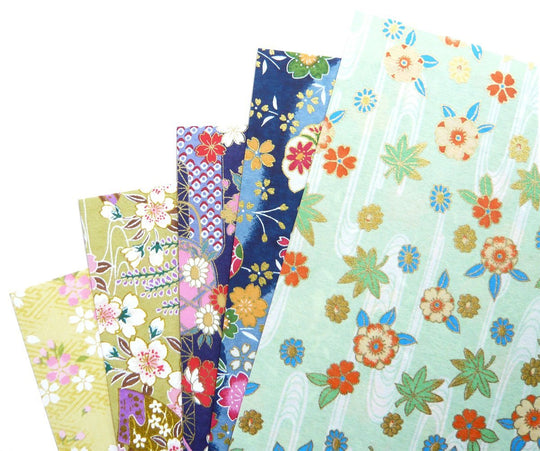 Washi Kwasumi Hand - Dyed Kyoto Yuzen Chiyogami Paper 15cm 20 Patterns - WAFUU JAPAN
