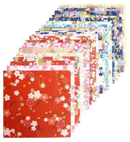 Washi Kwasumi Hand - Dyed Kyoto Yuzen Chiyogami Paper 15cm 20 Patterns - WAFUU JAPAN
