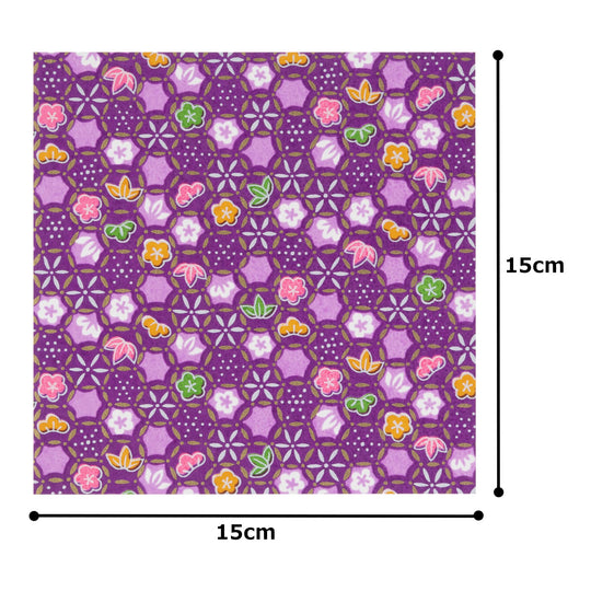 Washi Kwasumi Hand - Dyed Kyoto Yuzen Chiyogami Paper 15cm 5 Patterns Set - WAFUU JAPAN