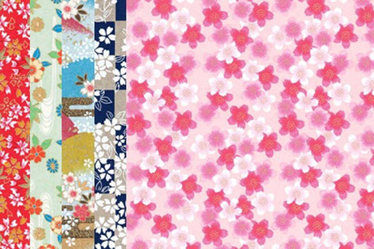 Washi Kwasumi Hand - Dyed Kyoto Yuzen Chiyogami Paper 15cm 5 Patterns Set - WAFUU JAPAN