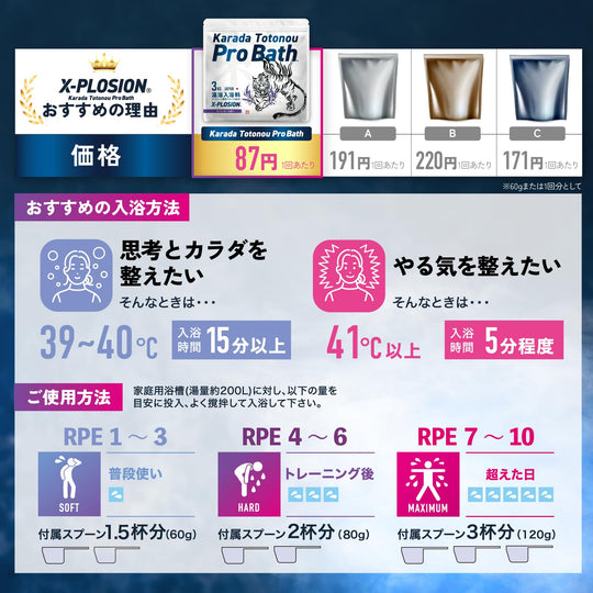 X - PLOSION Bicarbonate Bath Salt 3kg (50 - Day Supply) - WAFUU JAPAN