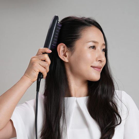 YA - MAN Dafni Nano Heated Hair Brush DH16N Purple AC100 - 240V 50/60Hz - WAFUU JAPAN