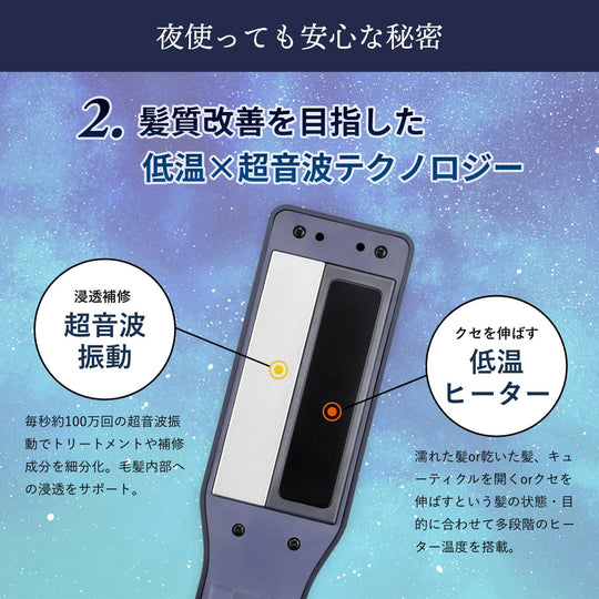 YA - MAN Ultrasonic Night Repair Treatment Iron YJHB4L Navy AC100～240V - WAFUU JAPAN