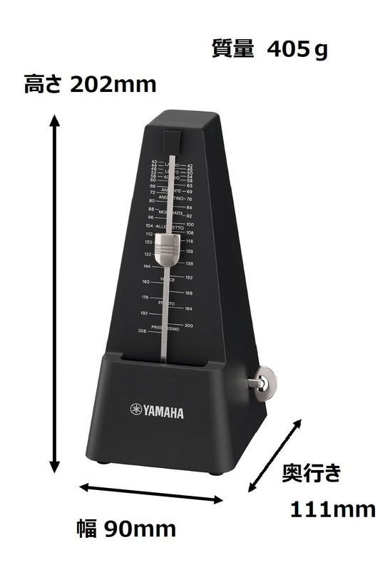 Yamaha MP - 90BK Black Wind - Up Metronome Matte Triangular Pyramid Design - WAFUU JAPAN