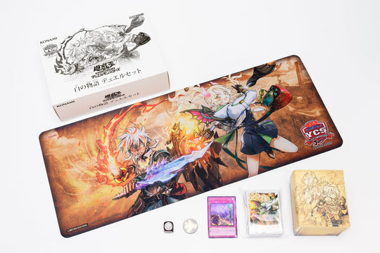 YuGiOh White Story Duel Set limited YCSJ Nagoya 2025 rubber playmat sleeves - WAFUU JAPAN