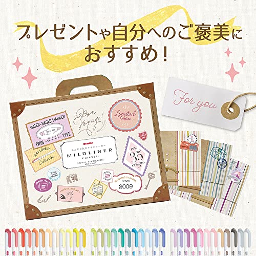 ZEBRA Fluorescent Pen Mild Liner 35Colors Set Gift Boxed WKT7-35C - WAFUU JAPAN