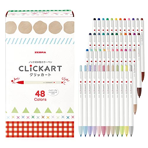 Zebra Water-based Pen Clickart 48 colors set WYSS22-48C - WAFUU JAPAN